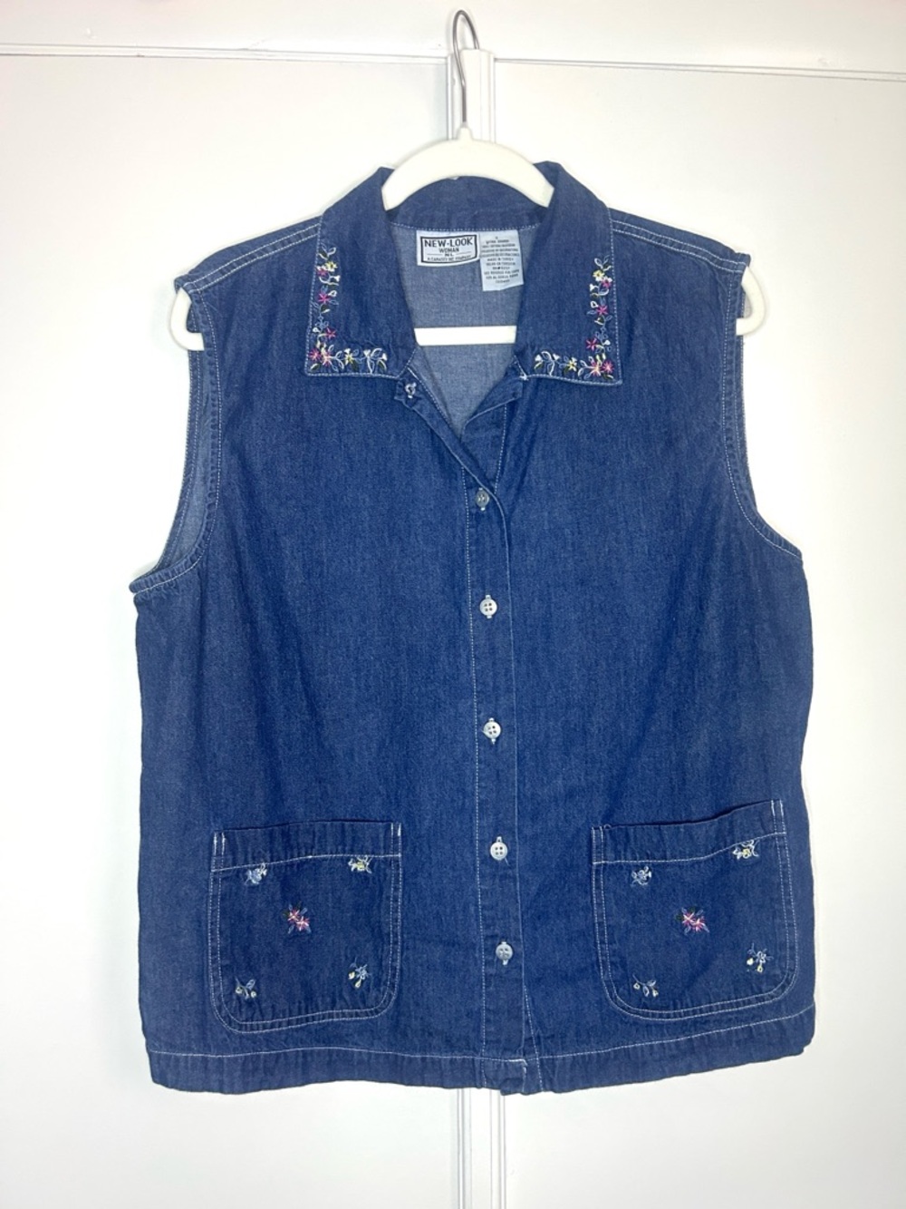 Vintage Denim Embroidered Tank